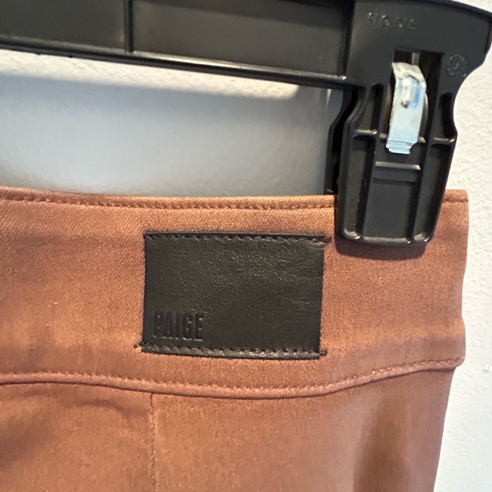 Paige Nellie High Rise Cropped Trouser Jeans in Coated Brown Size 28 - Picture 5 of 6